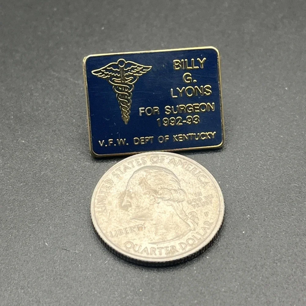 Billy G. Lyons For Surgeon VFW Department Of Kentucky Lapel Hat‎ Pin